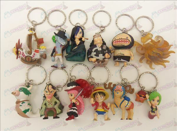 12 One Piece Accessories Doll Keychain