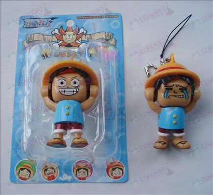 One Piece Accessories Luffy doll face (blue) Large