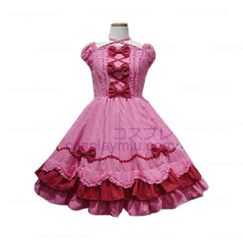 Peach Bow Princess Dress Lolita Cosplay Costume