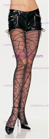 Tights Sheer W/Opaque Spider