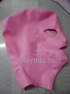 Classic Pink Latex Mask with Open Eyes and Mouth