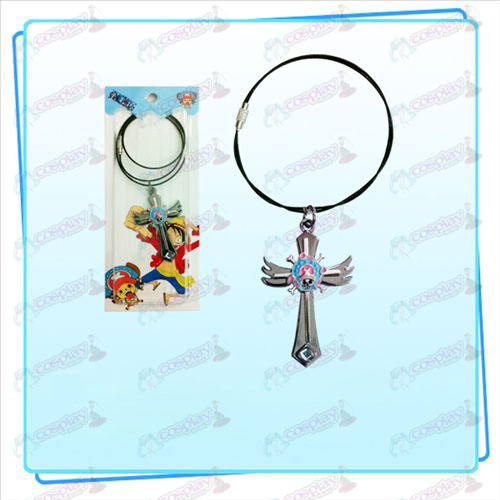 One Piece Accessories Chopper logo wings cross wire chain