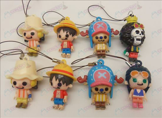 8 models One Piece Accessories Doll Mobile Strap (Usopp) movable
