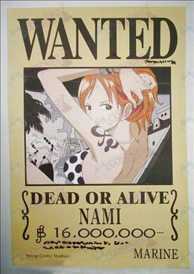42 * 29One Piece Accessories Nami warrant embossed posters (photos)