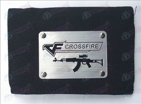 CrossFire Accessories White Canvas Wallet (Black)