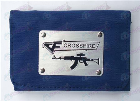 CrossFire Accessories White Canvas Wallet (Blue)