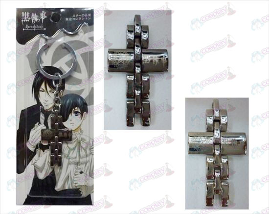 Black Butler Accessories black and white cross key chain