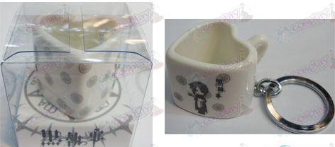 Black Butler Accessories Heart Shaped Ceramic Cup Keychain