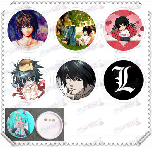 6 mounted 75MM light film badge-Death Note Accessories