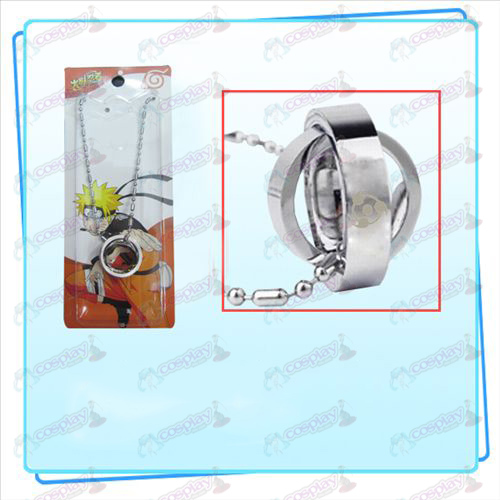 Naruto write round eyes flag double ring necklace (card)