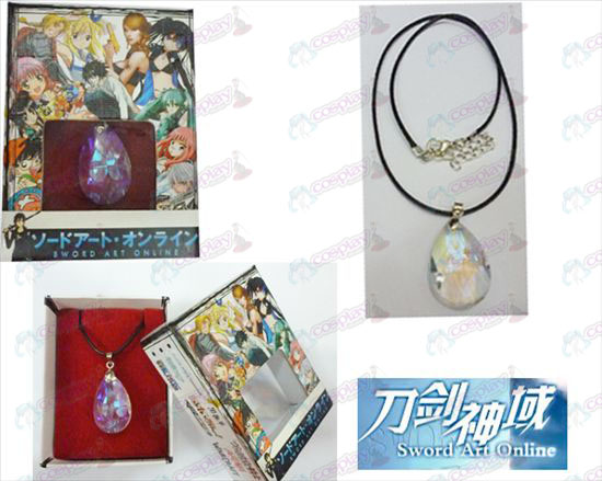 Sword Art Online Accessories Yui White Crystal Heart Necklace Box
