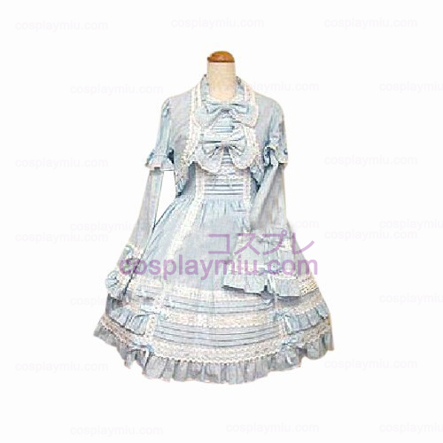 Blue Cute 2-Piece Dress Long-sleeved Dress Lolita Cosplay Costume