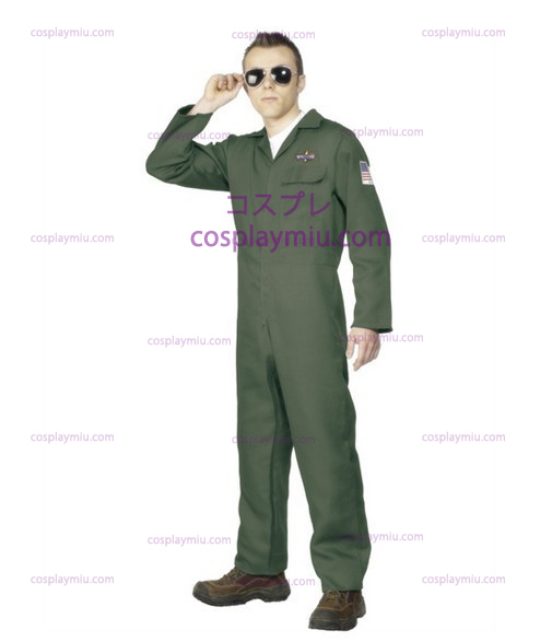 Adult Mens Aviator Topgun Pilot Fancy Dress Costume