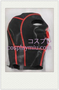 Sexy Black and Red Latex Mask with Open Eyes