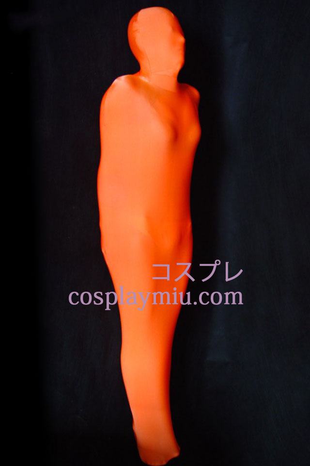 Orange Red Mummy Silky Lycra Zentai Suit